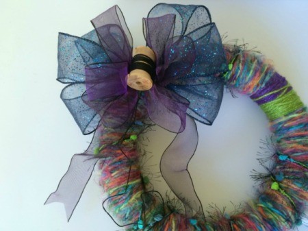 add bow to wreath