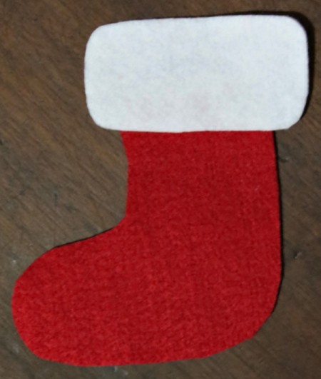 red and white felt stocking