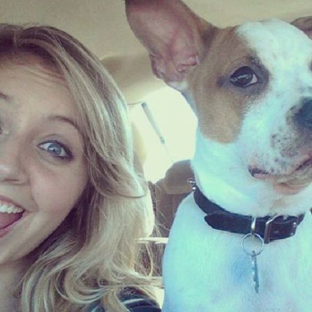 closeup of girl and dog