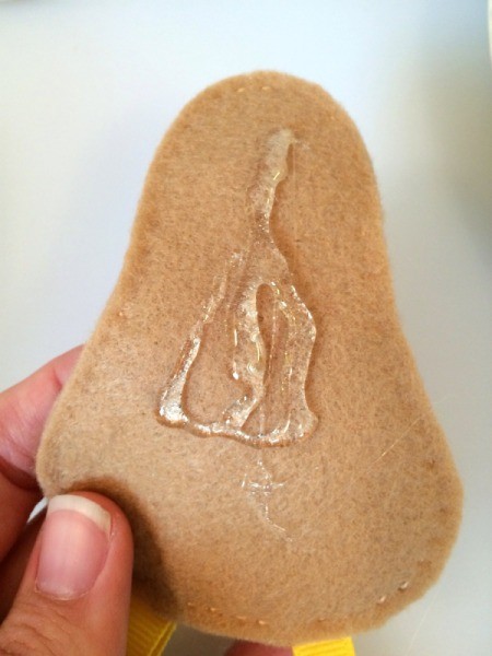 apply hot glue to body