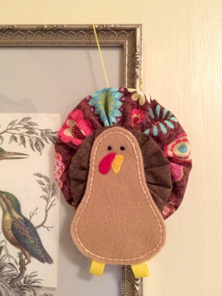 Fabric Yo Yo Turkey ornament