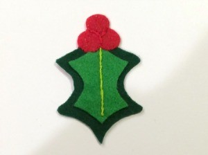 Felt Holly Ornament