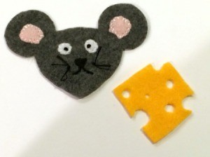 Felt Mouse and Cheese Ornament