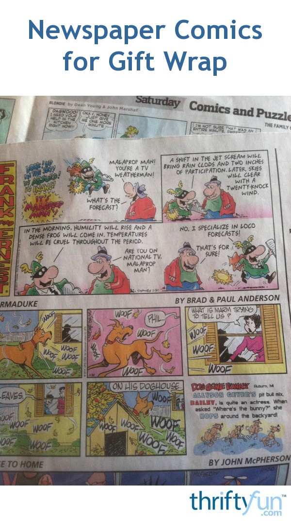 Use Newspaper Comics for Gift Wrap ThriftyFun