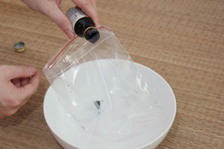 adding food coloring