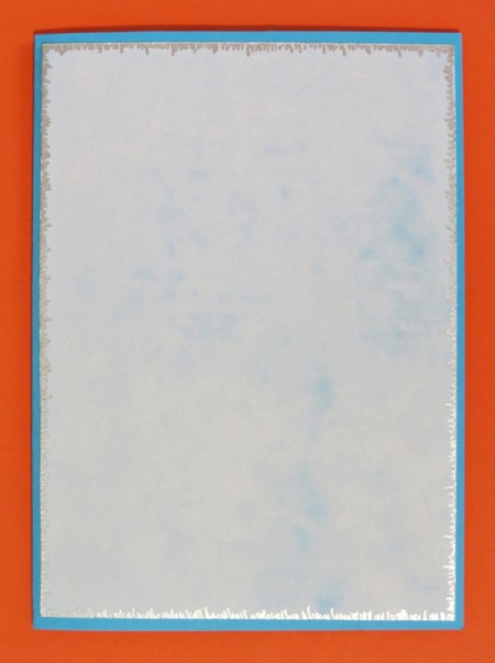 blue marbled paper over blue card