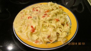 Noodles with Red Peppers and Tuna