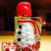 finished snowman hot chocolate gift