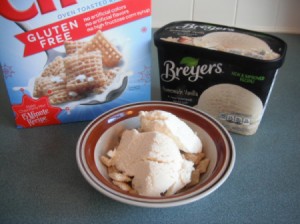 Ice cream on Rice Chex