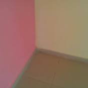 pink and beige wall juncture