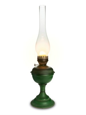 oil lamp on white background