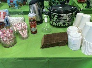 items at a hot chocolate bar