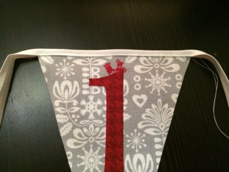 sew bias tape to pennant