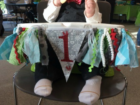 finished banner on highchair