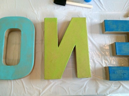 apply paint to letters