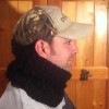 side view of husband wearing cowl