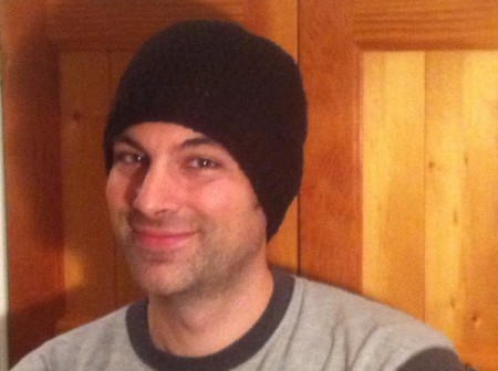 completed hat on model