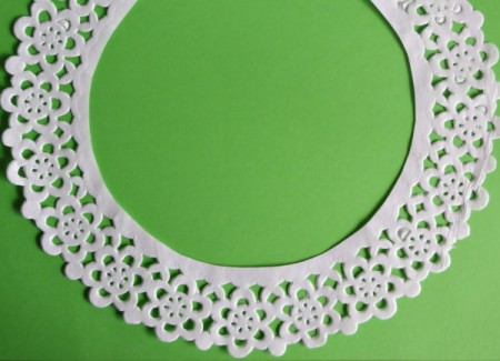 lace part of doily removed