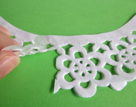 snipping doily lace