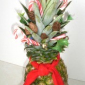 Christmas table decoration made with pineapple