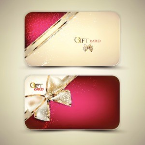 gift cards tied with ribbon