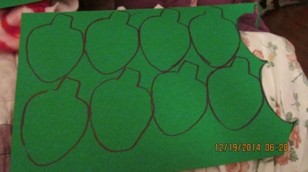 bulb shape traced on poster board