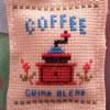 coffee cross stitch pattern worked up