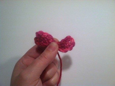 pinch into bow shape