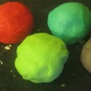 balls of colored play dough