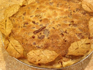 Southern Pecan Pie - closeup of finished pie