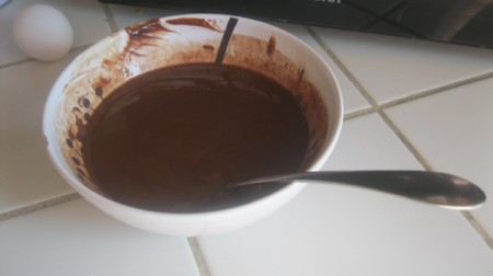 chocolate melted with butter