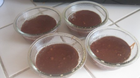 pour batter into ramekins