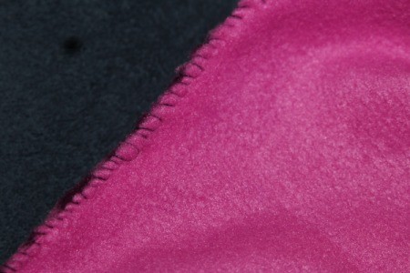 First Sewing Project: Fleece Blanket - whip stitch turning opening closed