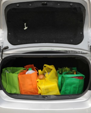 Groceries in Car Trunk