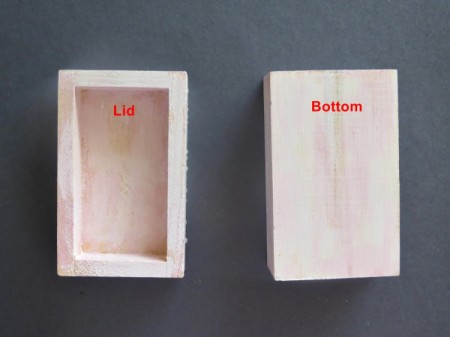 inside of lid and bottom of box after painting