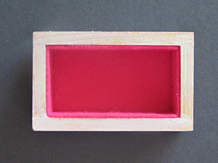 inside of box with felt lining