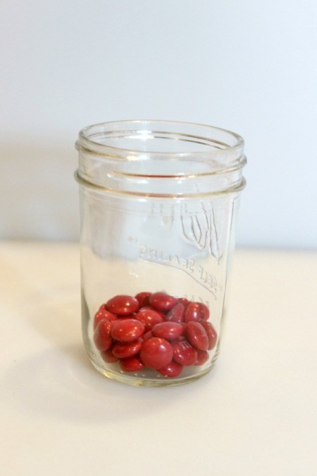red candy in jar