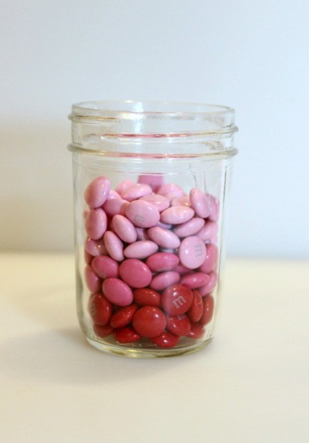 light pink candy in jar