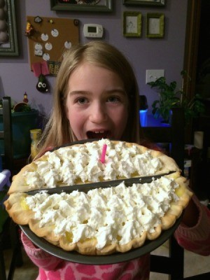 birthday girl with pie 1