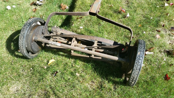 closeup of mower