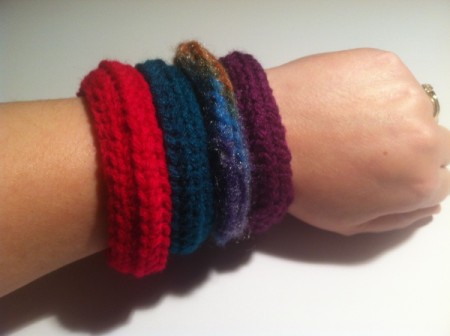 wearing four different bangles