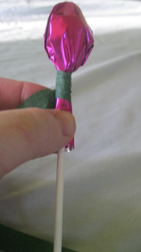 beginning to wrap floral tape