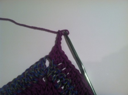 working the last row and finished corners