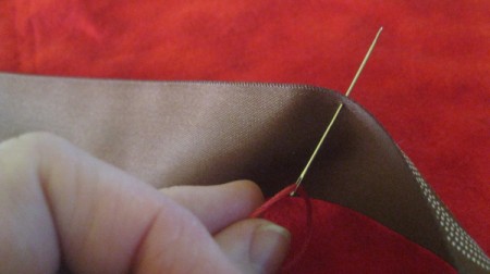 insert threaded needle from inside