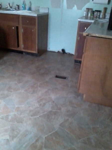 floor and cabinets