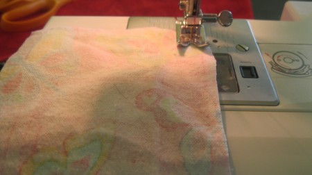 beginning to sew seams