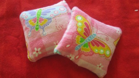 two finished hand warmers