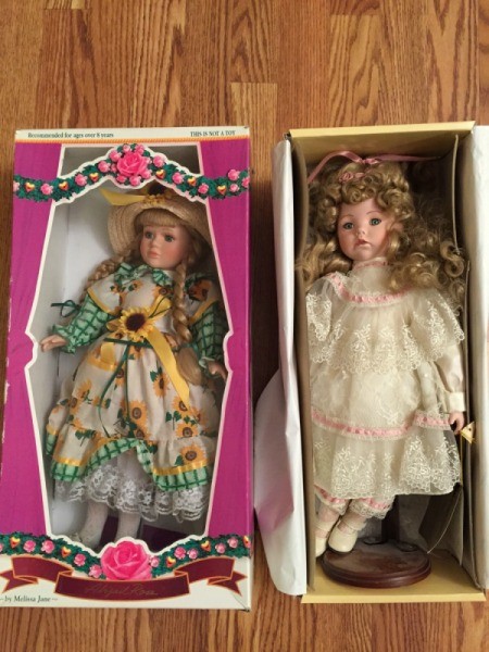 dolls in boxes