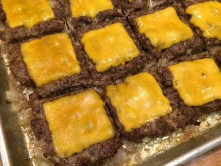 Easy Cookie Sheet Sliders - melted cheese