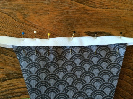 pin pennant into bias tape